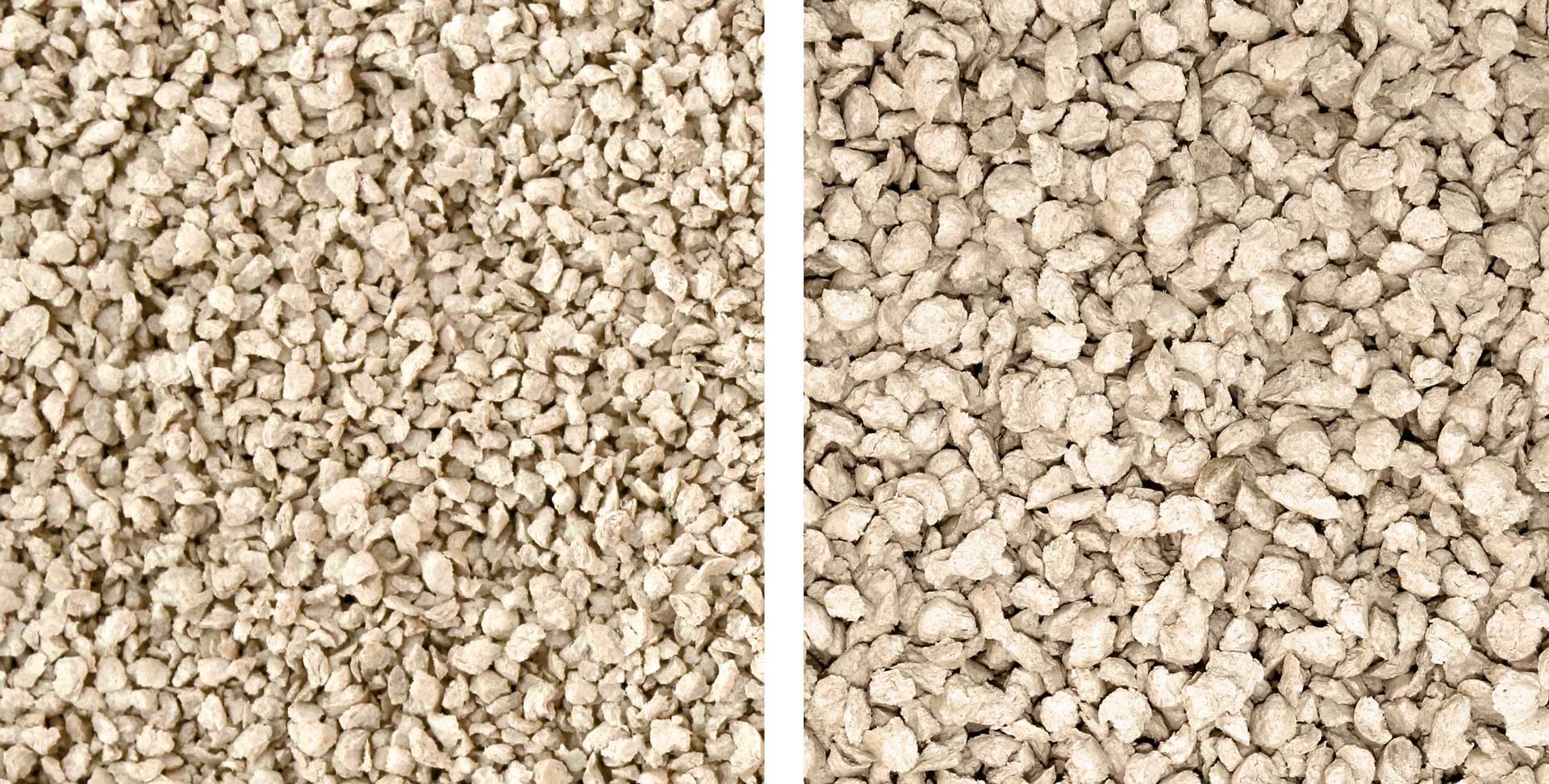 Clumping cat litter in different grain sizes